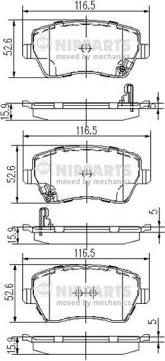 Nipparts J3608026 - Тормозные колодки, дисковые, комплект unicars.by