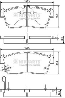 Nipparts J3608021 - Тормозные колодки, дисковые, комплект unicars.by