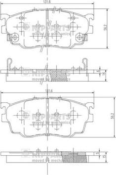 Nipparts J3603051 - Тормозные колодки, дисковые, комплект unicars.by