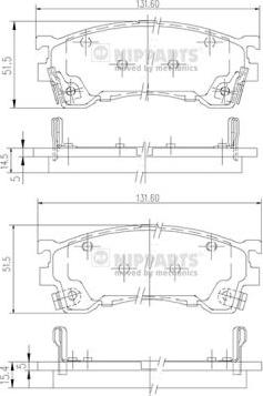 Nipparts J3603061 - Тормозные колодки, дисковые, комплект unicars.by