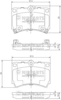 Nipparts J3603036 - Тормозные колодки, дисковые, комплект unicars.by