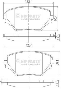 Nipparts J3602095 - Тормозные колодки, дисковые, комплект unicars.by