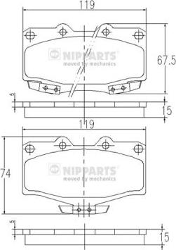 Nipparts J3602054 - Тормозные колодки, дисковые, комплект unicars.by