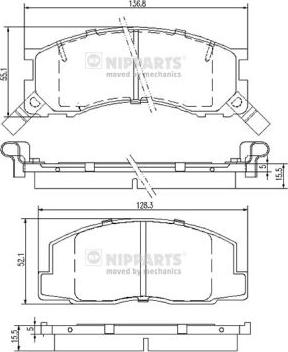 Nipparts J3602050 - Тормозные колодки, дисковые, комплект unicars.by