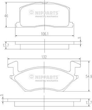 Nipparts J3602057 - Тормозные колодки, дисковые, комплект unicars.by