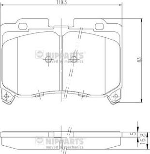 Nipparts J3602069 - Тормозные колодки, дисковые, комплект unicars.by