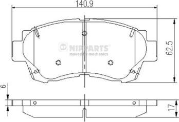 Nipparts J3602060 - Тормозные колодки, дисковые, комплект unicars.by