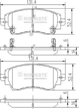 Nipparts J3602089 - Тормозные колодки, дисковые, комплект unicars.by