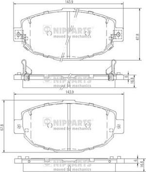 Nipparts J3602087 - Тормозные колодки, дисковые, комплект unicars.by