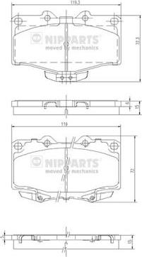 Nipparts J3602071 - Тормозные колодки, дисковые, комплект unicars.by