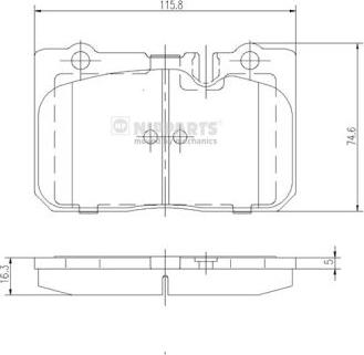 Nipparts J3602103 - Тормозные колодки, дисковые, комплект unicars.by