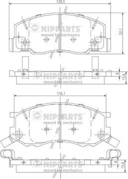 Nipparts J3602114 - Тормозные колодки, дисковые, комплект unicars.by