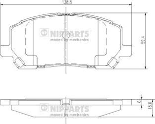 Nipparts J3602118 - Тормозные колодки, дисковые, комплект unicars.by