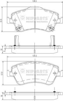 Nipparts J3602124 - Тормозные колодки, дисковые, комплект unicars.by