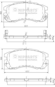 Nipparts J3607009 - Тормозные колодки, дисковые, комплект unicars.by