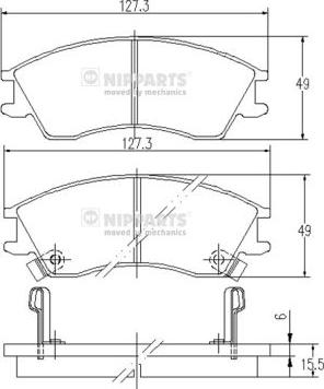 Nipparts J3607006 - Тормозные колодки, дисковые, комплект unicars.by