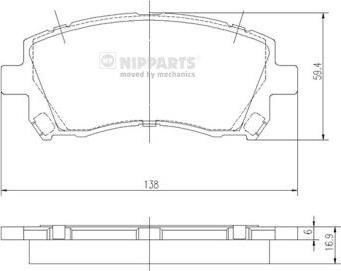 Nipparts J3607013 - Тормозные колодки, дисковые, комплект unicars.by