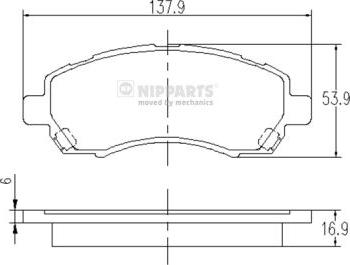 Nipparts J3607012 - Тормозные колодки, дисковые, комплект unicars.by