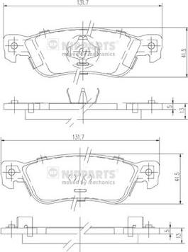 Nipparts J3619000 - Тормозные колодки, дисковые, комплект unicars.by