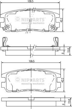 Nipparts J3619001 - Тормозные колодки, дисковые, комплект unicars.by