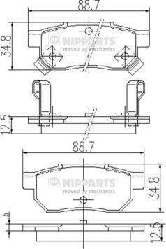 Nipparts J3614004 - Тормозные колодки, дисковые, комплект unicars.by