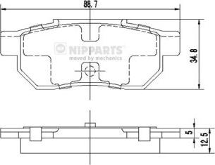 Nipparts J3614002 - Тормозные колодки, дисковые, комплект unicars.by