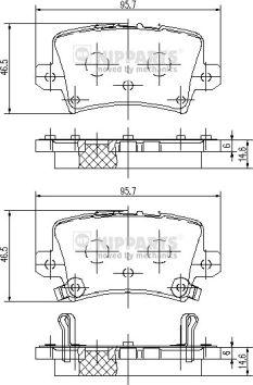 Nipparts J3614018 - Тормозные колодки, дисковые, комплект unicars.by