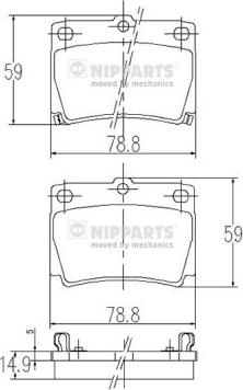 Nipparts J3615011 - Тормозные колодки, дисковые, комплект unicars.by