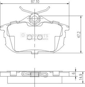 Nipparts J3615012 - Тормозные колодки, дисковые, комплект unicars.by