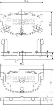 Nipparts J3610505 - Тормозные колодки, дисковые, комплект unicars.by