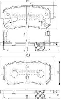 Nipparts J3610512 - Тормозные колодки, дисковые, комплект unicars.by