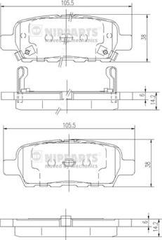 Nipparts J3611044 - Тормозные колодки, дисковые, комплект unicars.by