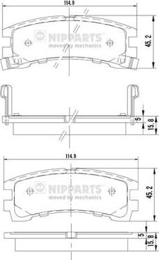 Nipparts J3611028 - Тормозные колодки, дисковые, комплект unicars.by