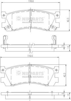 Nipparts J3613005 - Тормозные колодки, дисковые, комплект unicars.by