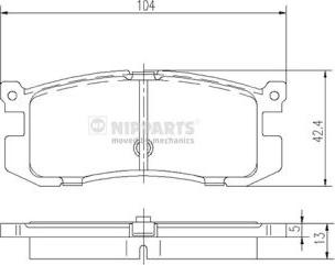 Nipparts J3613006 - Тормозные колодки, дисковые, комплект unicars.by