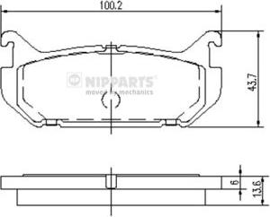 Nipparts J3613007 - Тормозные колодки, дисковые, комплект unicars.by