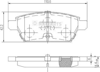 Nipparts J3613019 - Тормозные колодки, дисковые, комплект unicars.by