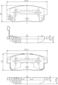 Nipparts J3613018 - Тормозные колодки, дисковые, комплект unicars.by