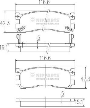 Nipparts J3613013 - Тормозные колодки, дисковые, комплект unicars.by