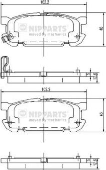 Nipparts J3613020 - Тормозные колодки, дисковые, комплект unicars.by