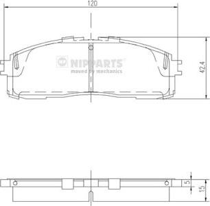 Nipparts J3612006 - Тормозные колодки, дисковые, комплект unicars.by