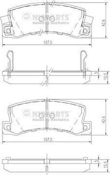 Nipparts J3612013 - Тормозные колодки, дисковые, комплект unicars.by