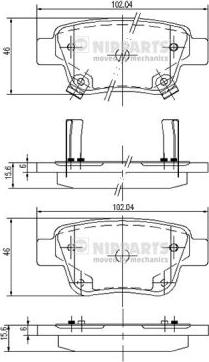 Nipparts J3612030 - Тормозные колодки, дисковые, комплект unicars.by