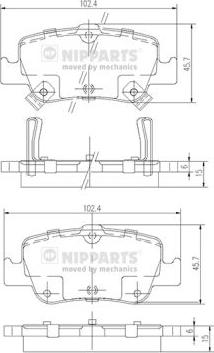 Nipparts J3612033 - Тормозные колодки, дисковые, комплект unicars.by