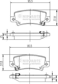 Nipparts J3612025 - Тормозные колодки, дисковые, комплект unicars.by