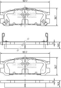 Nipparts J3617001 - Тормозные колодки, дисковые, комплект unicars.by