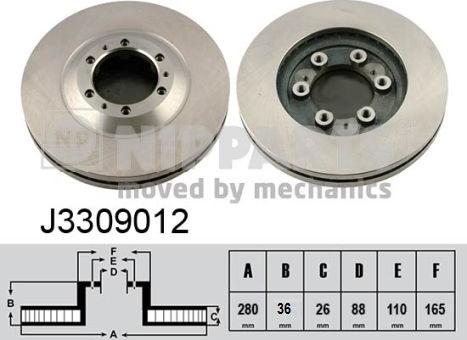 Nipparts J3309012 - Тормозной диск unicars.by