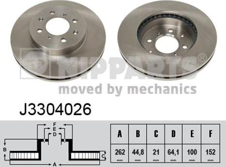 Nipparts J3304026 - Тормозной диск unicars.by