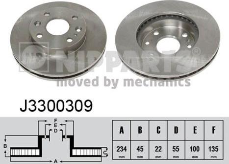 Nipparts J3300309 - Тормозной диск unicars.by