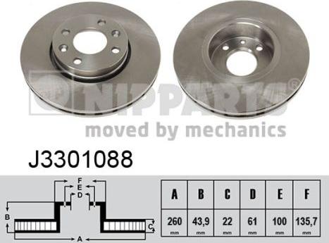 Nipparts J3301088 - Тормозной диск unicars.by